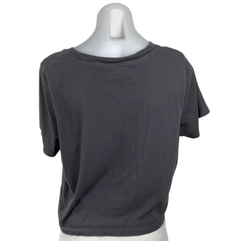 Madewell Women's Black Boxy Short Sleeve Crew Neck Crop T Shirt Tee Top Size M - Image 4