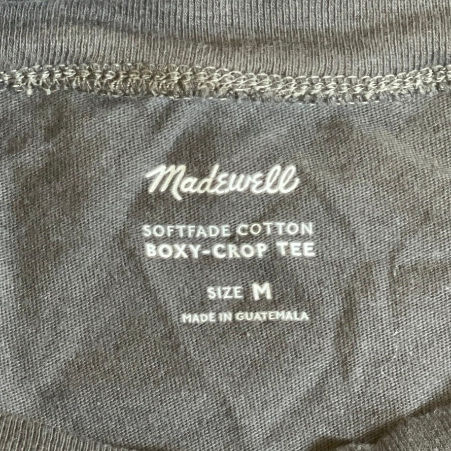 Madewell Women's Black Boxy Short Sleeve Crew Neck Crop T Shirt Tee Top Size M - Image 5