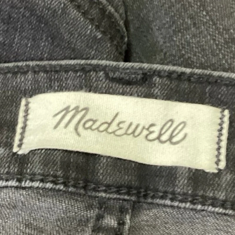 Madewell Women's Black Button Fly High Waist Raw Hem Skinny Denim Jeans Size 26 - Image 4