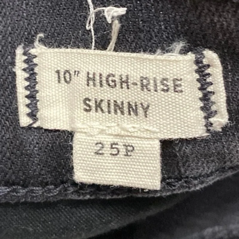 Madewell Women's Black High Rise Skinny Frayed Raw Hem Crop Denim Jeans Pants 25 - Image 5