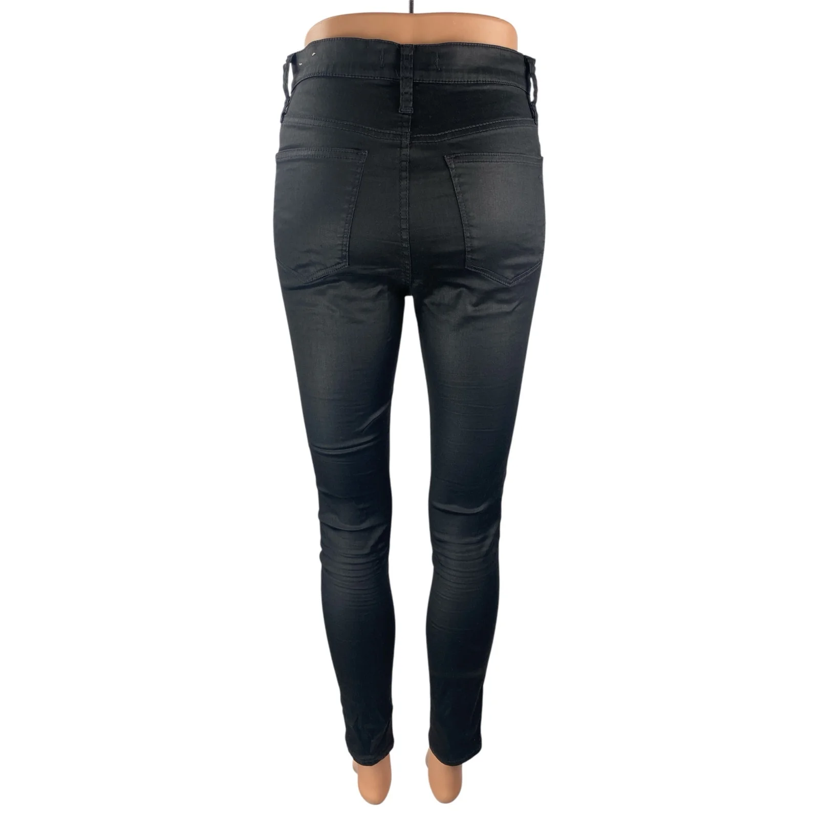 Madewell Women's Black High Rise Skinny Jeggings Motorcycle Trousers Pants Sz 26 - Image 4