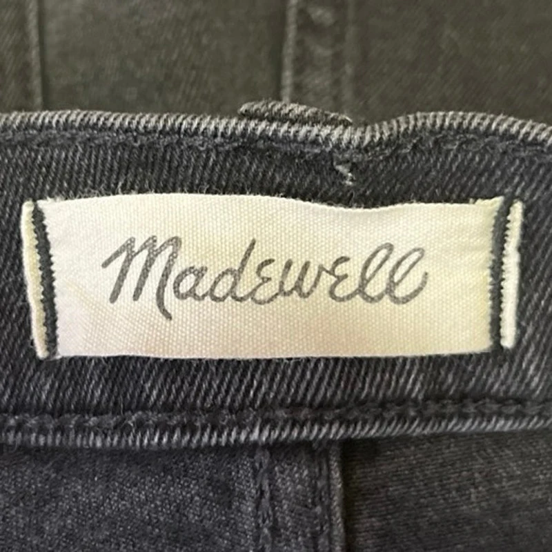 Madewell Women's Black High Waisted Frayed Cut Off Denim Jean Shorts Size 29 - Image 4