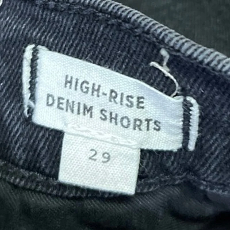 Madewell Women's Black High Waisted Frayed Cut Off Denim Jean Shorts Size 29 - Image 5