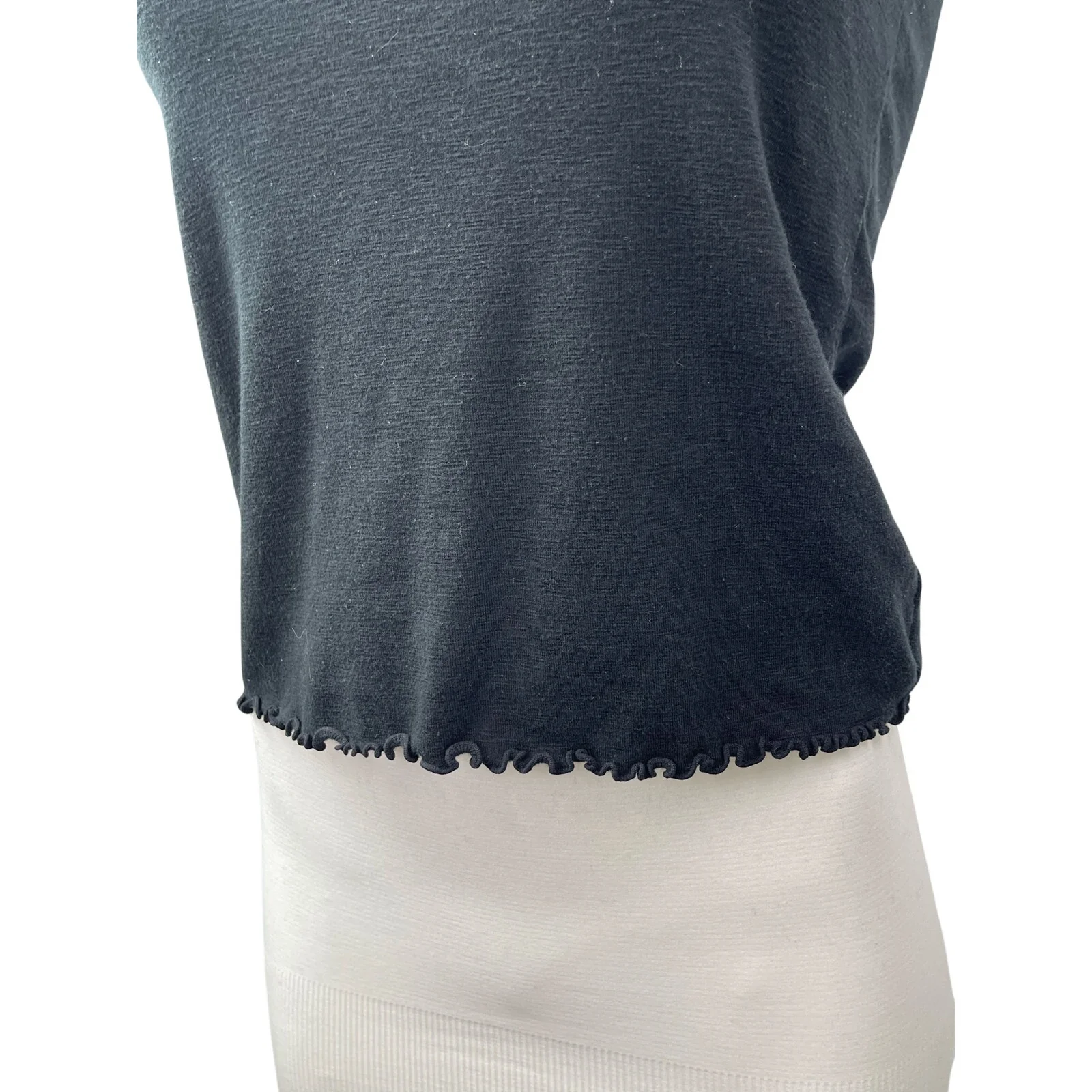 Madewell Women's Black Lettuce Short Sleeve Crew Neck T Shirt Tee Top Size XS - Image 3