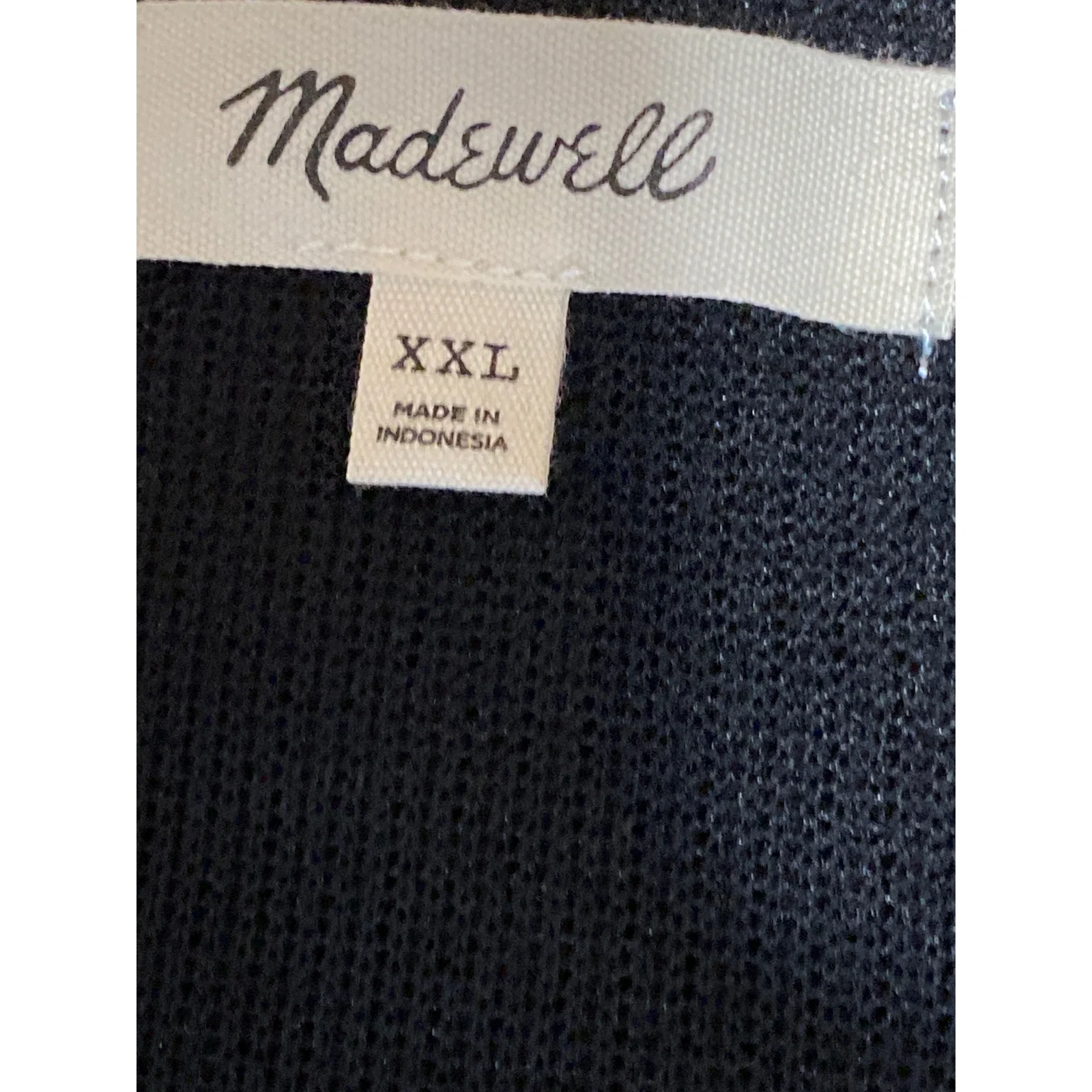 Madewell Womens Black Ribbed Square Neck Long Puff Sleeve Sweater Blouse Top XXL - Image 4