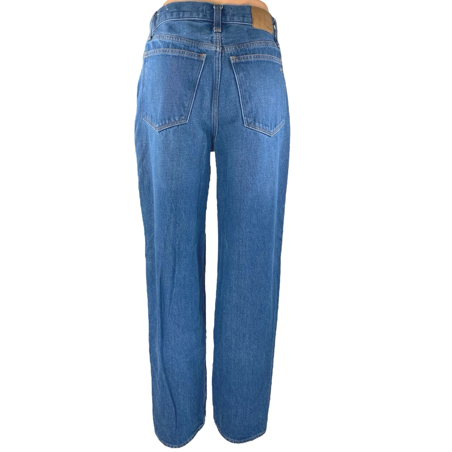 Madewell Women's Blue High Waisted Straight Wide Leg Denim Jeans Pants Size 25 - Image 3