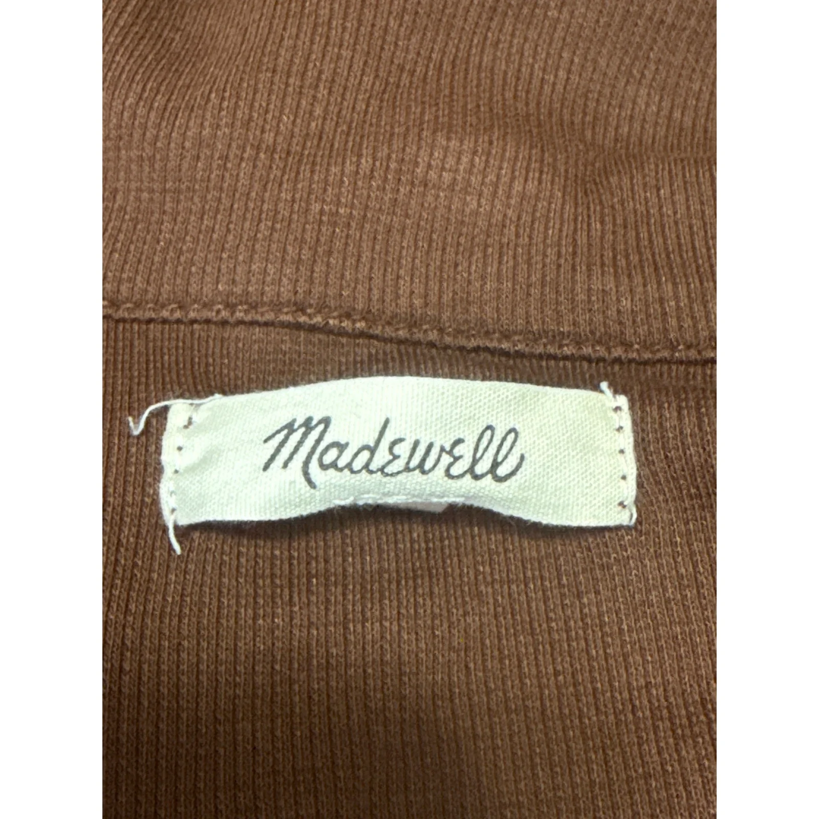 Madewell Women's Brown Collared Long Sleeve Button Down Tee T-Shirt Blouse Top S - Image 4