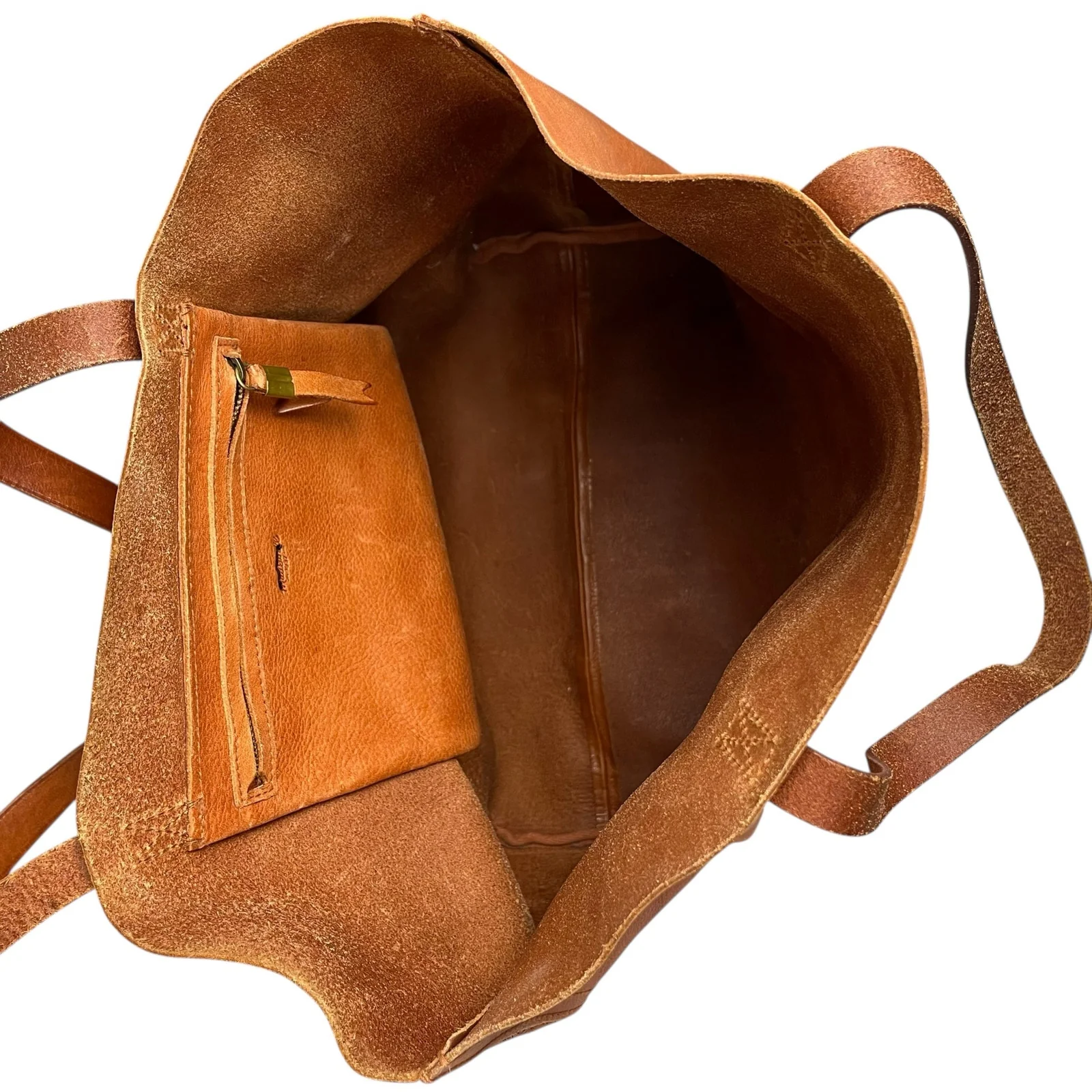 Madewell Women's Brown Vegan Leather Double Strap Travel Tote Hand Shoulder Bag - Image 4
