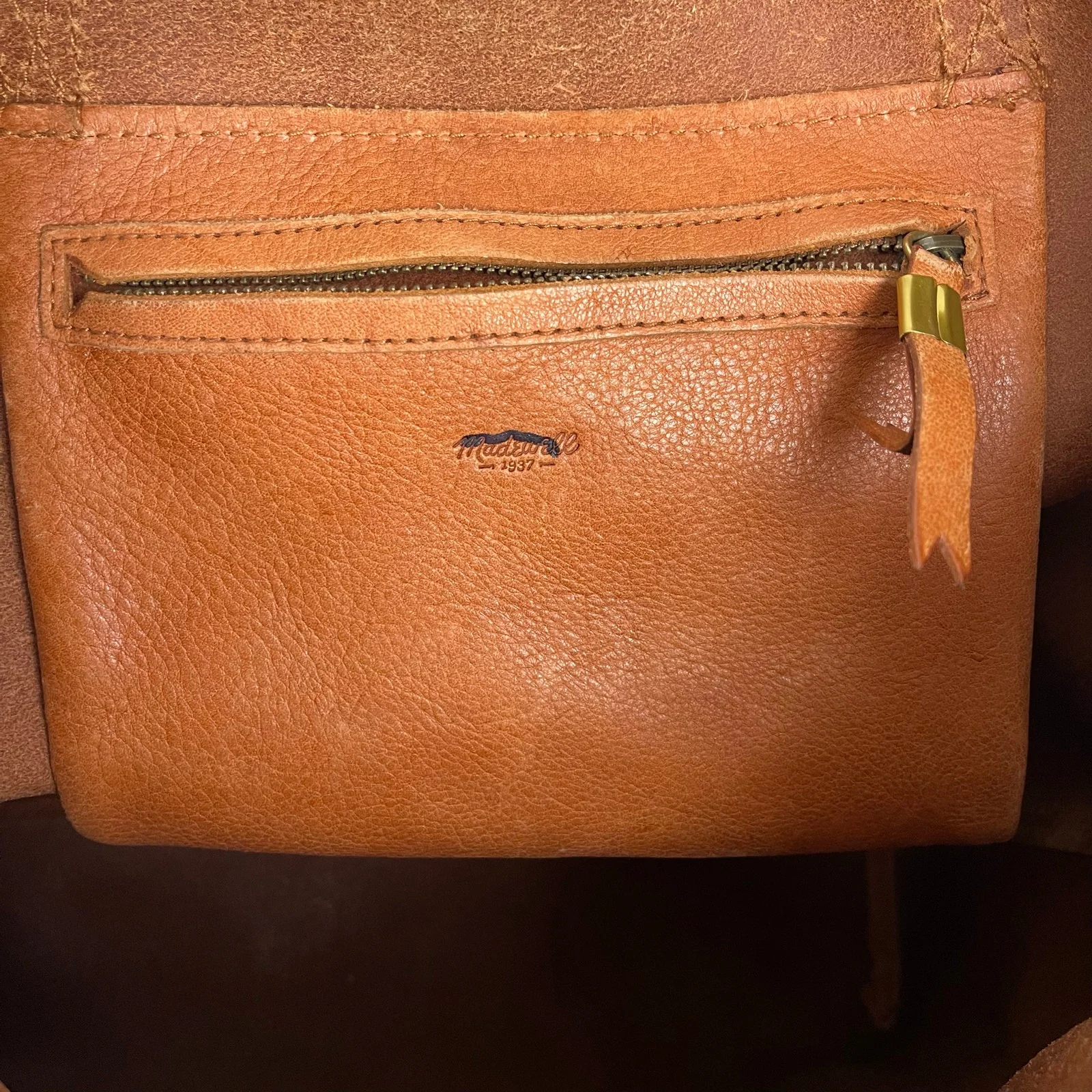 Madewell Women's Brown Vegan Leather Double Strap Travel Tote Hand Shoulder Bag - Image 5