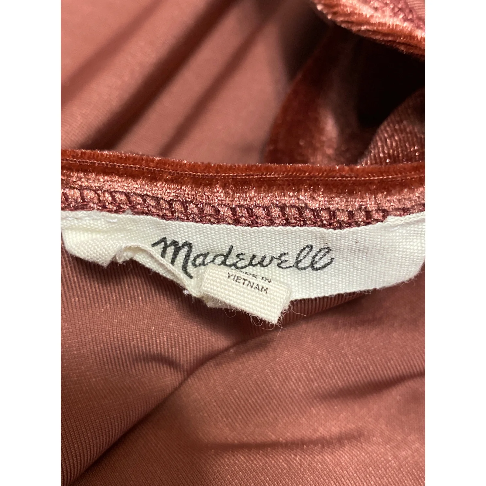 Madewell Women's Brown Velvet Velour Sleeveless V-neck Boxy Crop Tank Top Size S - Image 4