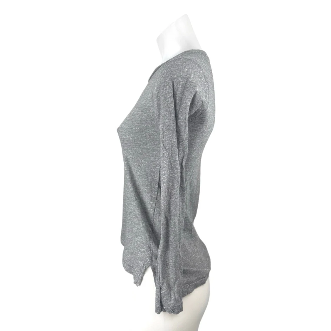 Madewell Womens Gray Heather Knit Long Sleeve Round Neck T Shirt Tee Top Size XS - Image 2
