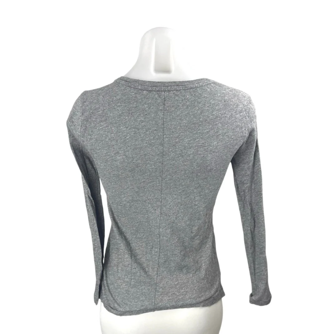 Madewell Womens Gray Heather Knit Long Sleeve Round Neck T Shirt Tee Top Size XS - Image 3