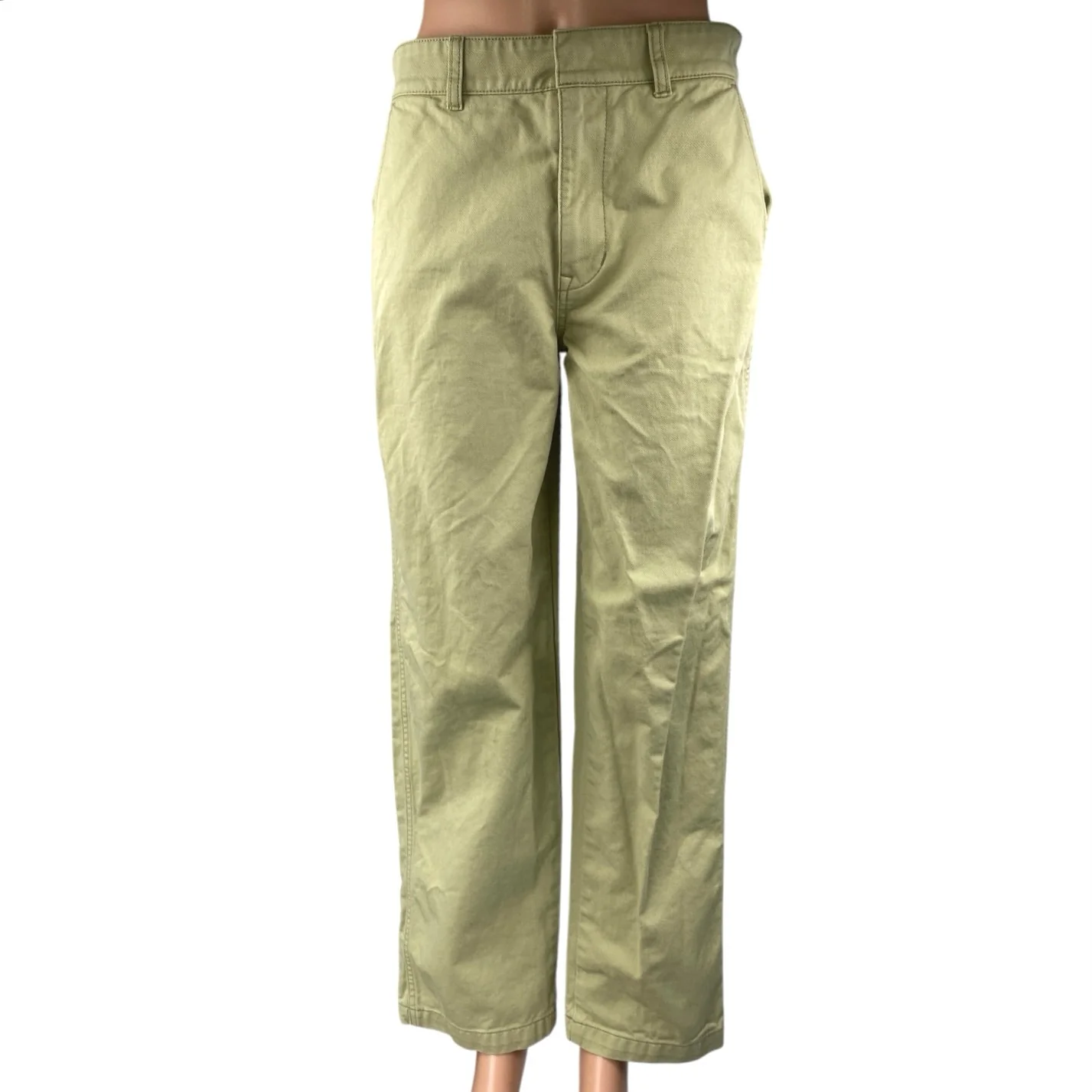 Madewell Women's Green High Rise Straight Wide Leg Trousers Denim Jeans Pants 26