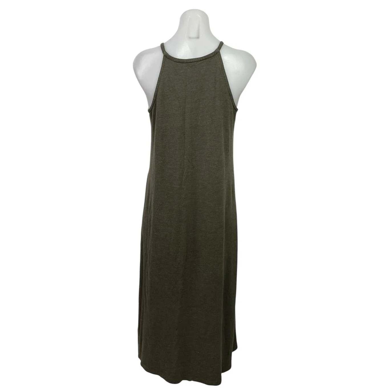 Madewell Women's Green Knit Sleeveless Midi Maxi Cami Tank Halter A-Line Dress S - Image 3