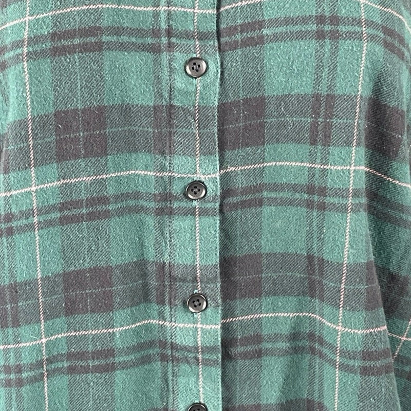Madewell Women's Green Plaid Check Collared Long Sleeve Button Down Shirt Top M - Image 2