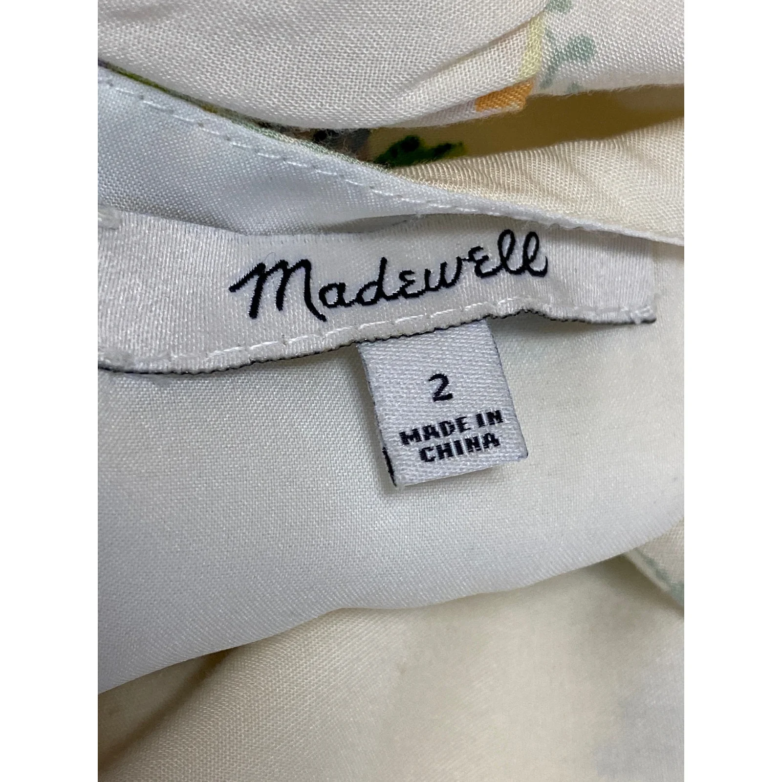 Madewell Women's Ivory Cream Floral Short Ruffle Sleeve Maxi Sheath Dress Size S - Image 4