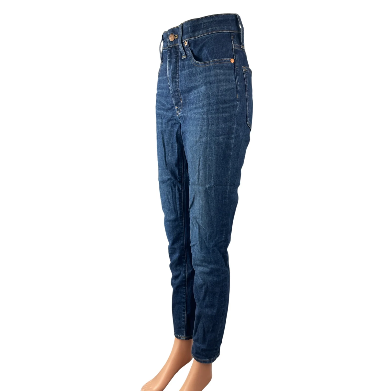Madewell Women's Medium Blue Wash High Rise Skinny Tapered Denim Jeans Pants 27 - Image 4