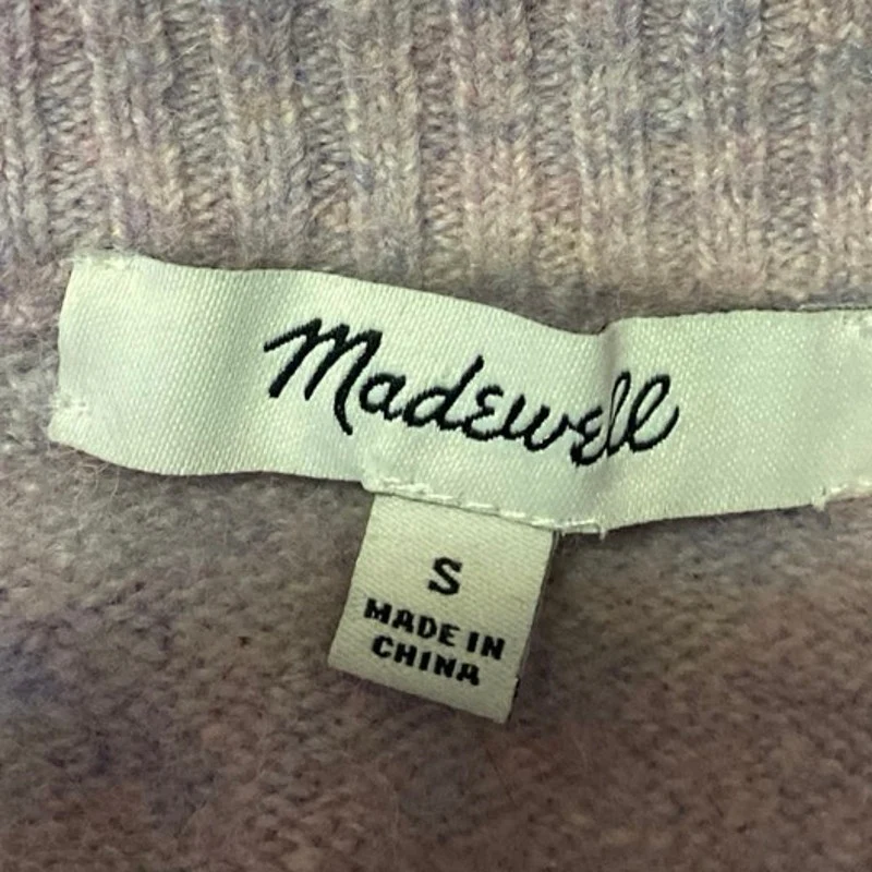 Madewell Women's Purple Wool Alpaca Knit Long Sleeve Crew Neck Sweater Top Sz S - Image 3
