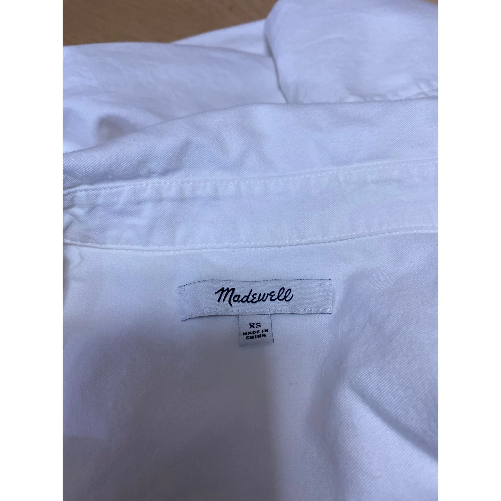 Madewell Women's White Short Sleeve Collared V Neck Shirt Blouse Top Size XS - Image 3