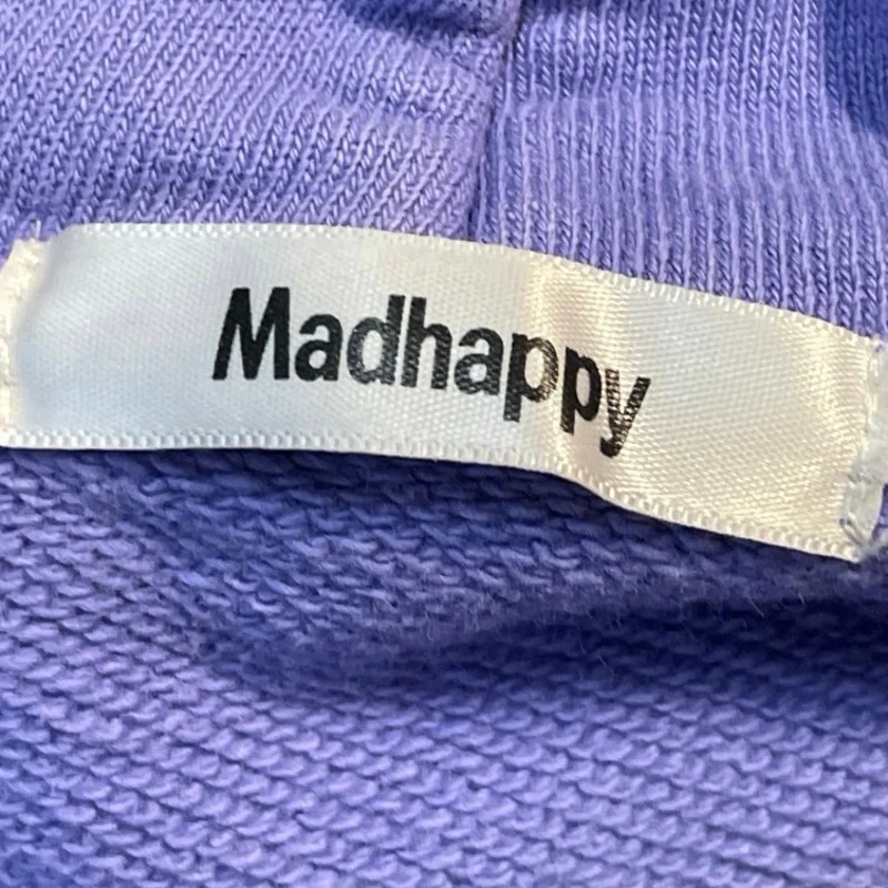 Madhappy Womens Purple Logo Long Sleeve Knit Hoodie Hooded Sweatshirt Top Size S - Image 4