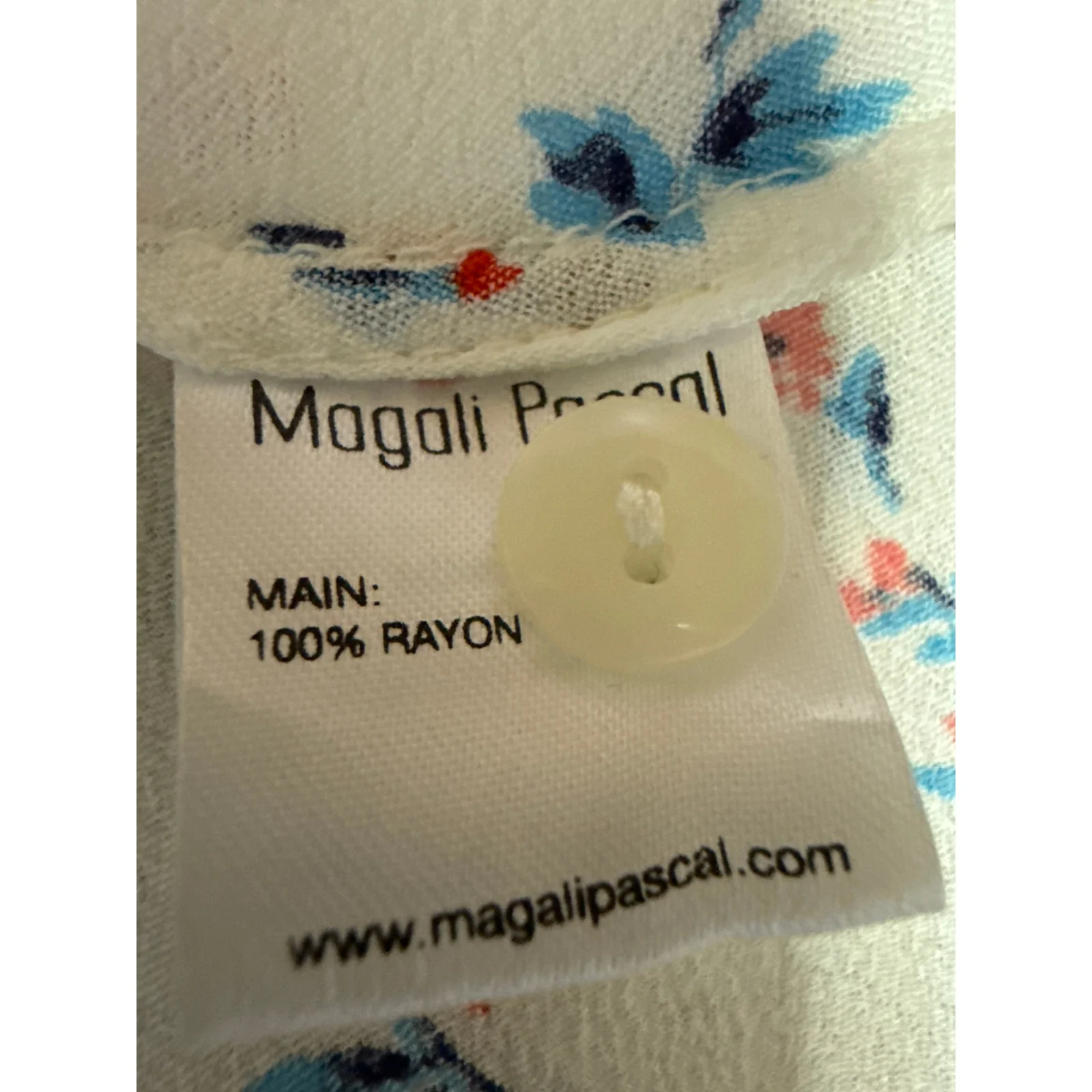 Magali Pascal White Multicolor Floral Short Sleeve Tie Front A Line Mini Dress S - Image 4