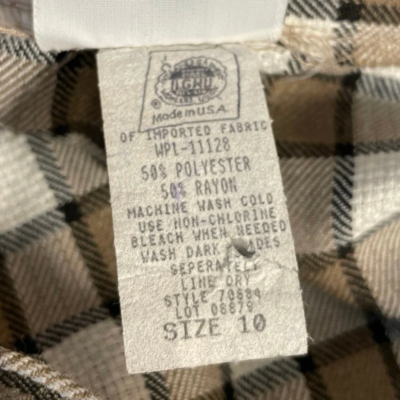 Maggie Lawrence Plaid Check High Rise Mini Flare A-Line Wrap Skort Skirt Size 10 - Image 6