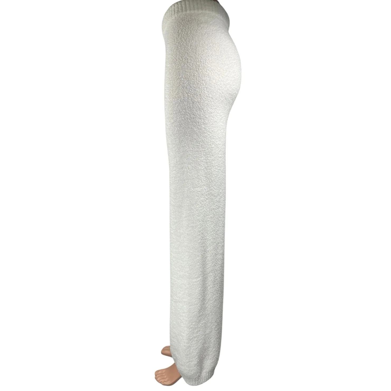 Magnolia Boutique White Fleece High Waisted Pull On Wide Leg Lounge Pants Sz S - Image 2