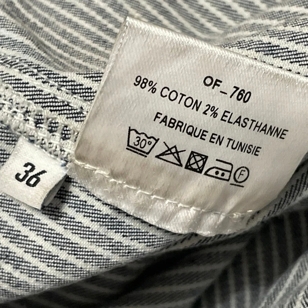 Maison Standards Black White Striped High Waisted Straight Denim Jeans Size 36 - Image 5