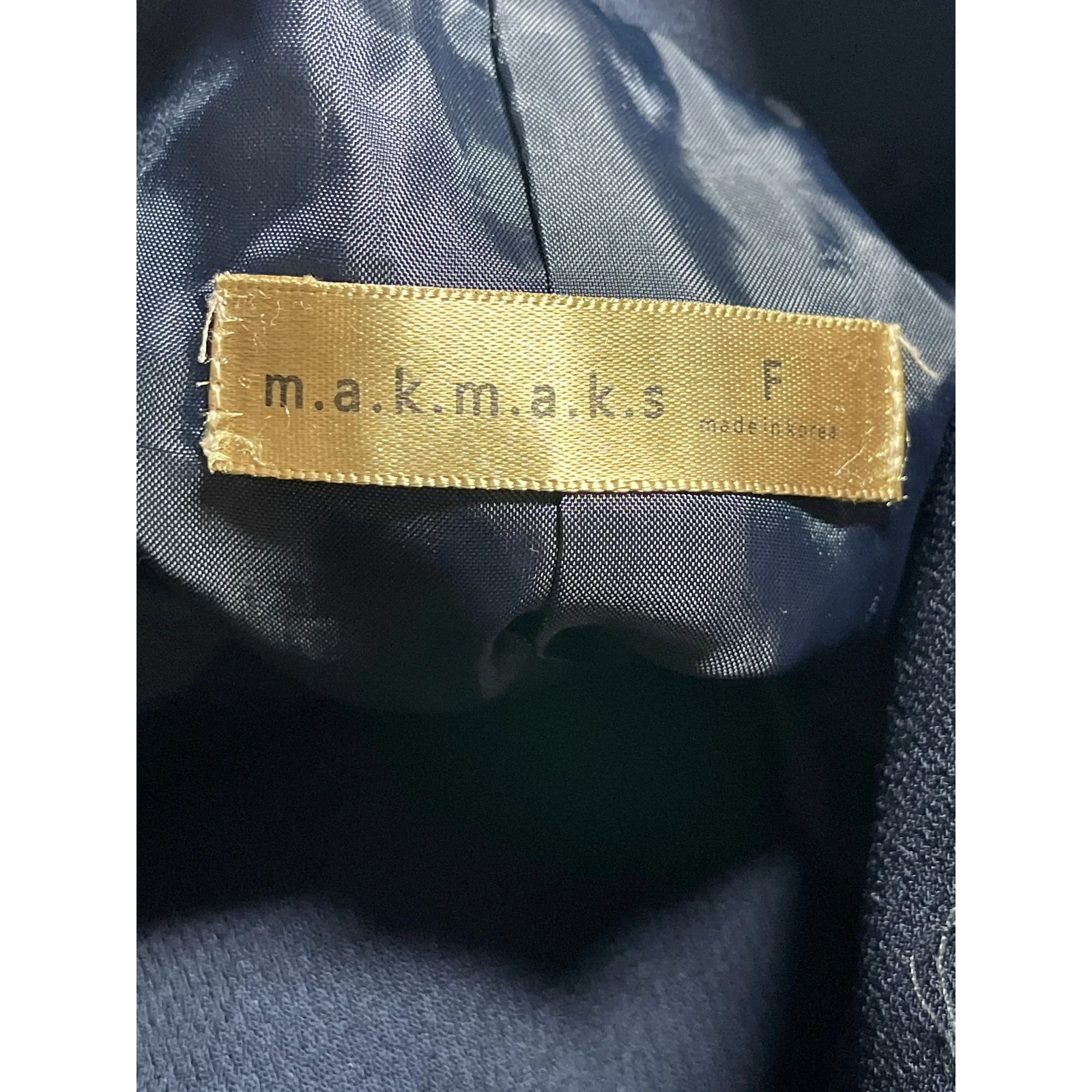 Makmaks Womens Navy Blue Double Breasted Collared Long Sleeve Pea Coat Jacket OS - Image 5