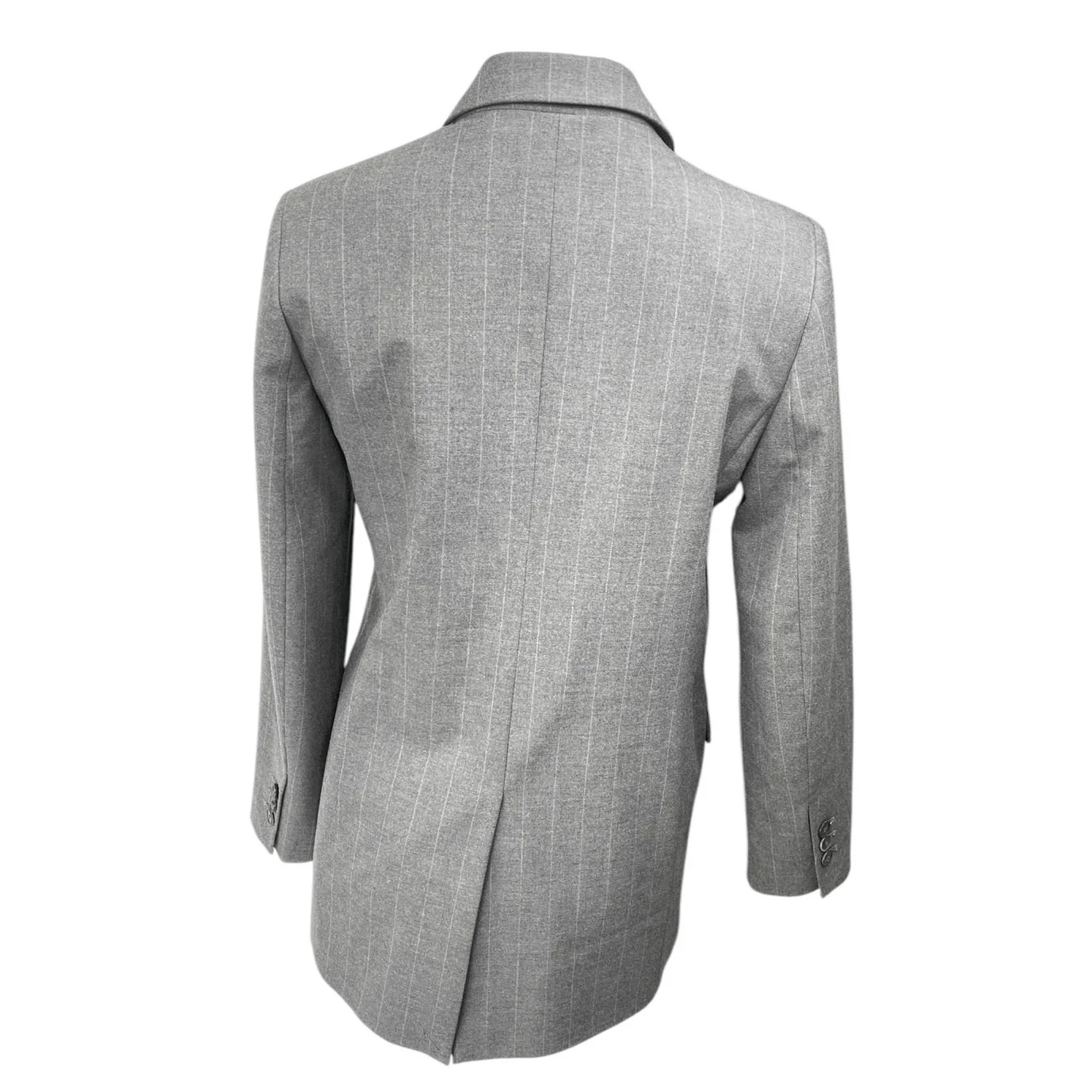 Mango MNG Women's Gray Long Sleeve Striped Double Breasted Blazer Suit Jacket S - Image 2