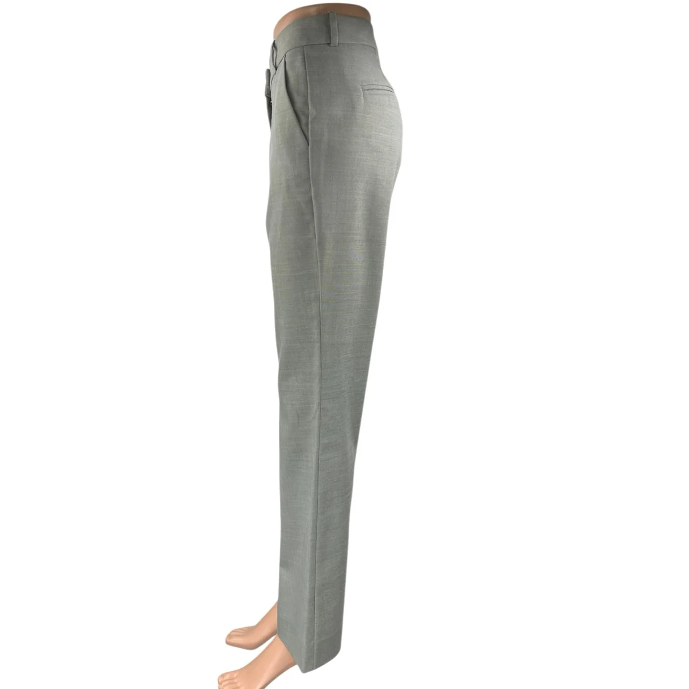 Mango MNG Women's Gray Straight Leg Mid Rise Career Trousers Dress Pants Size 6 - Image 2