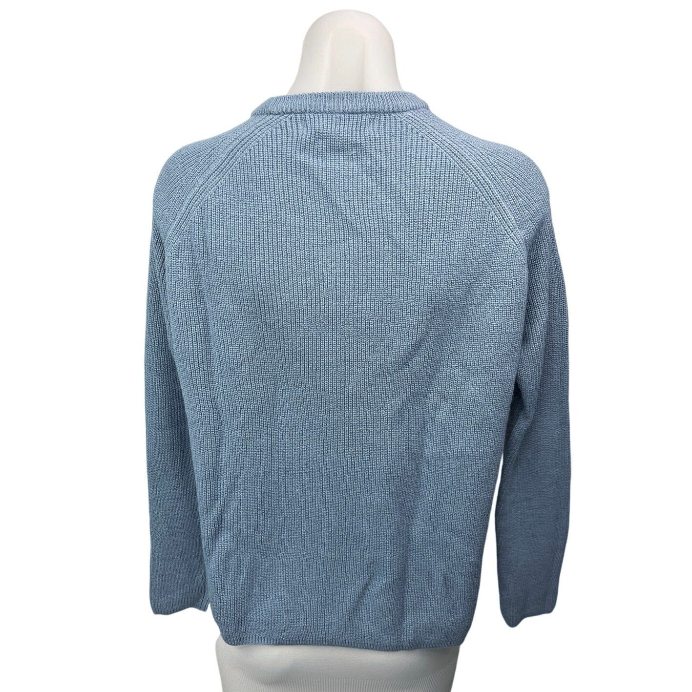 Mango Women's Blue Knitted Crew Neck Long Sleeve Pullover Sweater Top Size XS - Image 2