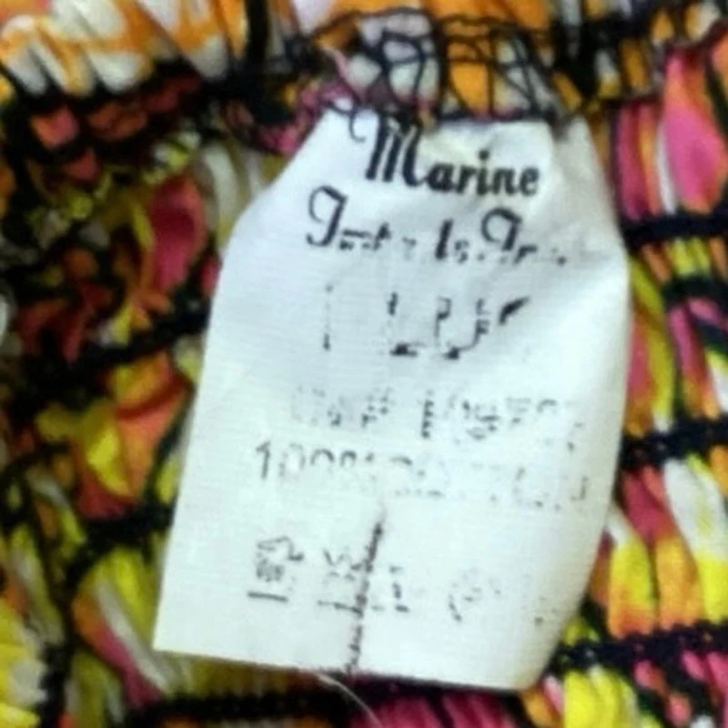 Marine Women's Yellow Pink Floral Tropical Smocked Waist A Line Maxi Dress Sz L - Image 4