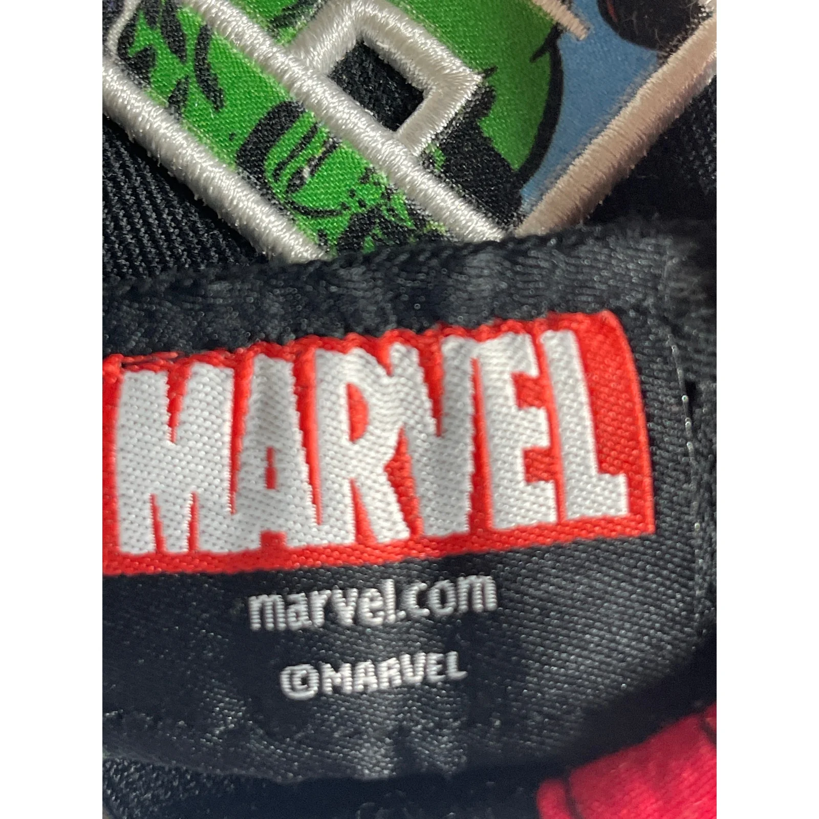 Marvel Avengers Character Black Embroidered Logo Snapback Baseball Cap Hat OS - Image 6