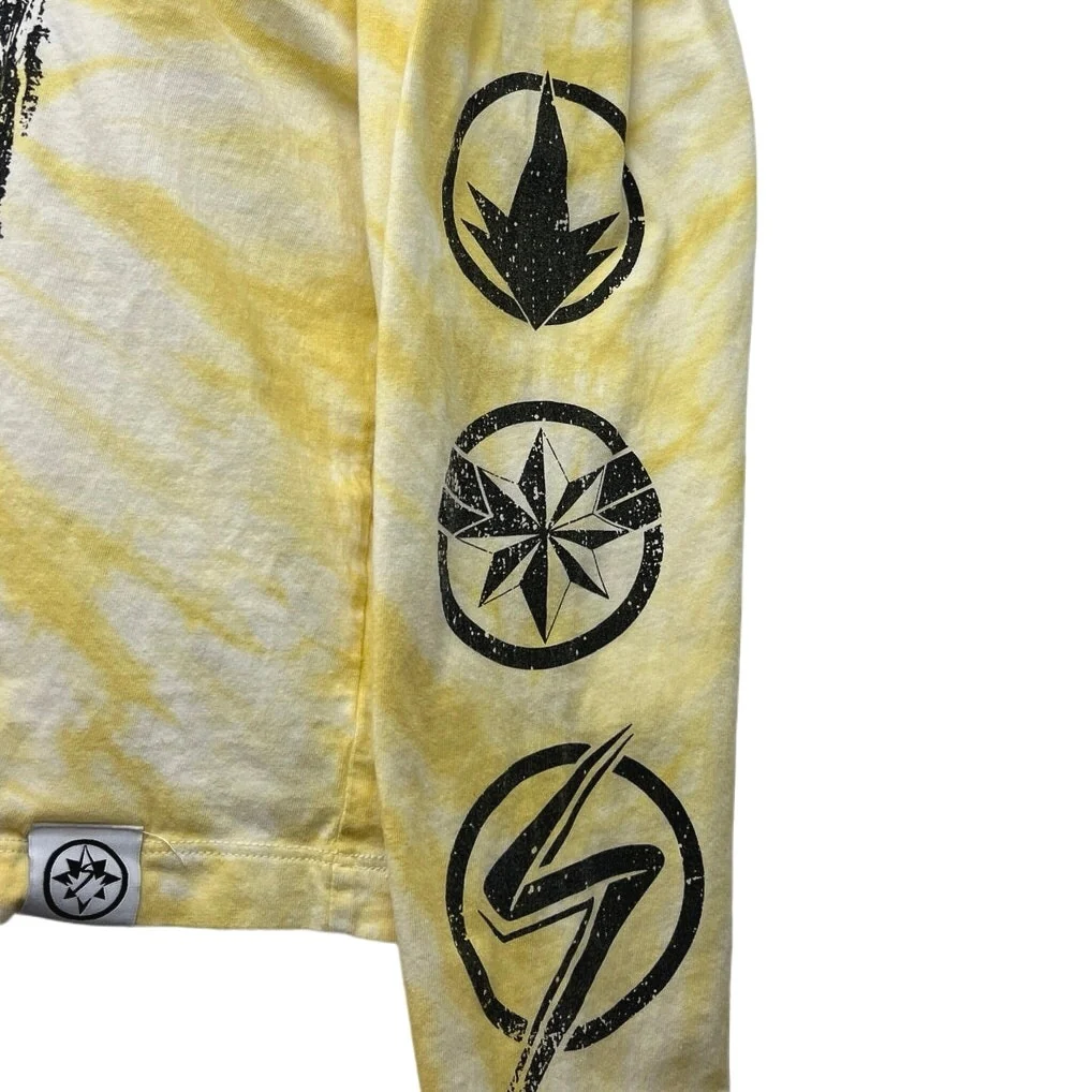 Marvel Yellow Black Tie Dye The Marvels Crew Neck Long Sleeve Top Size M - Image 4