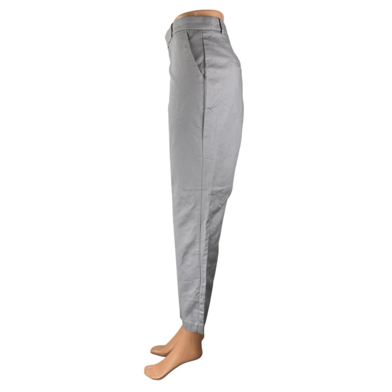 Mary Crafts Women's Gray High Rise Straight Leg Cropped Trousers Pants Size 14 - Image 2