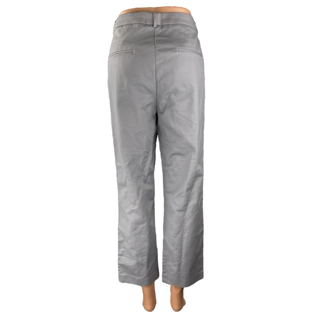 Mary Crafts Women's Gray High Rise Straight Leg Cropped Trousers Pants Size 14 - Image 3