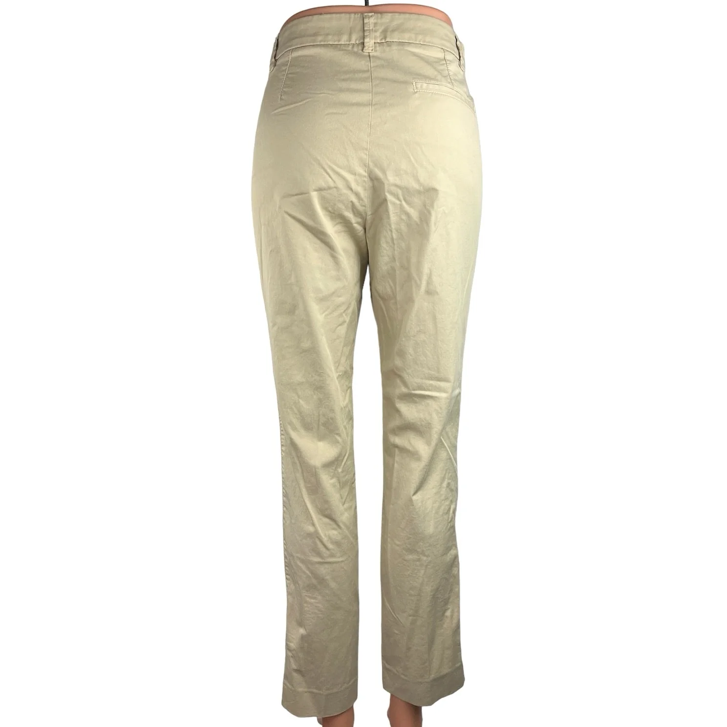 Massimo Dutti Women White High Rise Straight Leg Flat Front Ankle Dress Pants 4 - Image 3