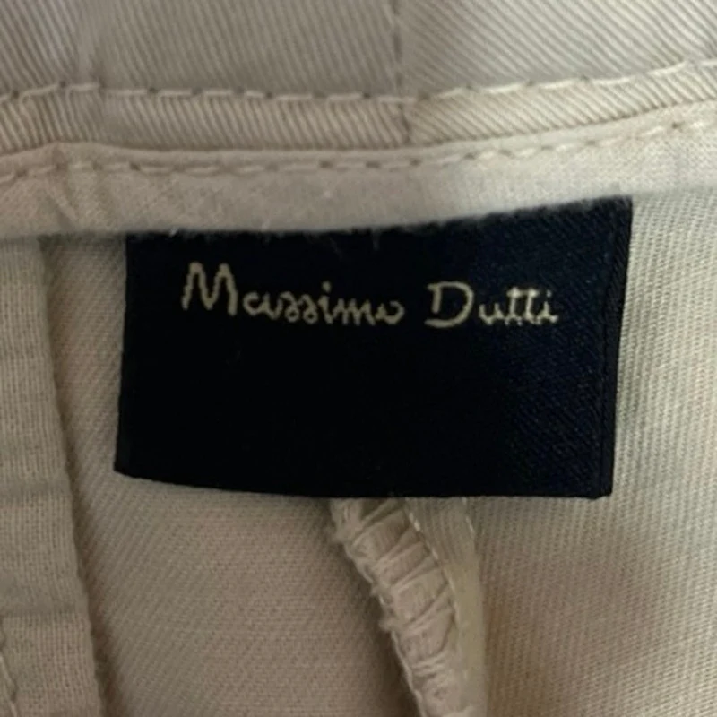 Massimo Dutti Women White High Rise Straight Leg Flat Front Ankle Dress Pants 4 - Image 4