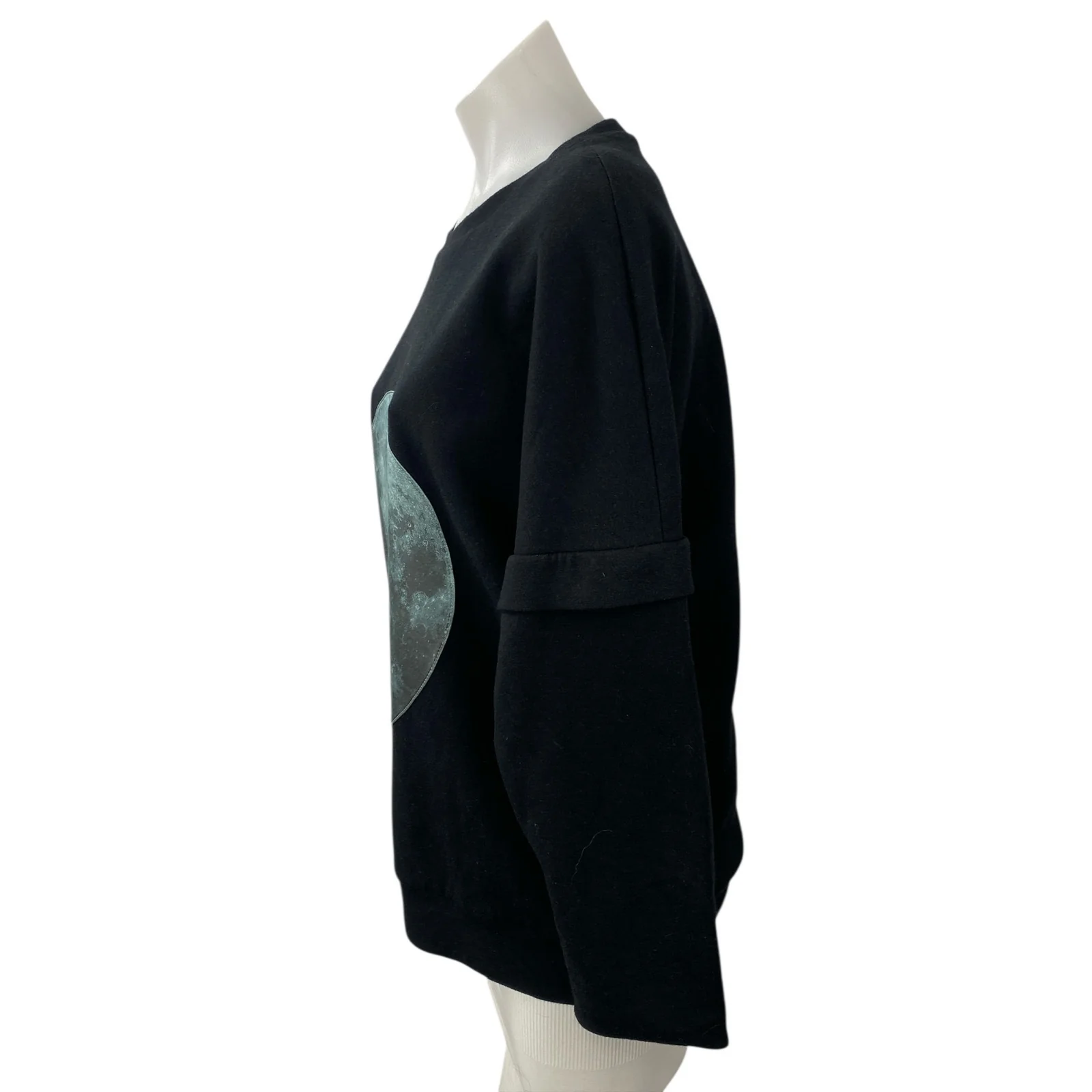 Matiere Noire Women's Black Moon Graphic Long Sleeve Sweater Sweatshirt Top Sz S - Image 3