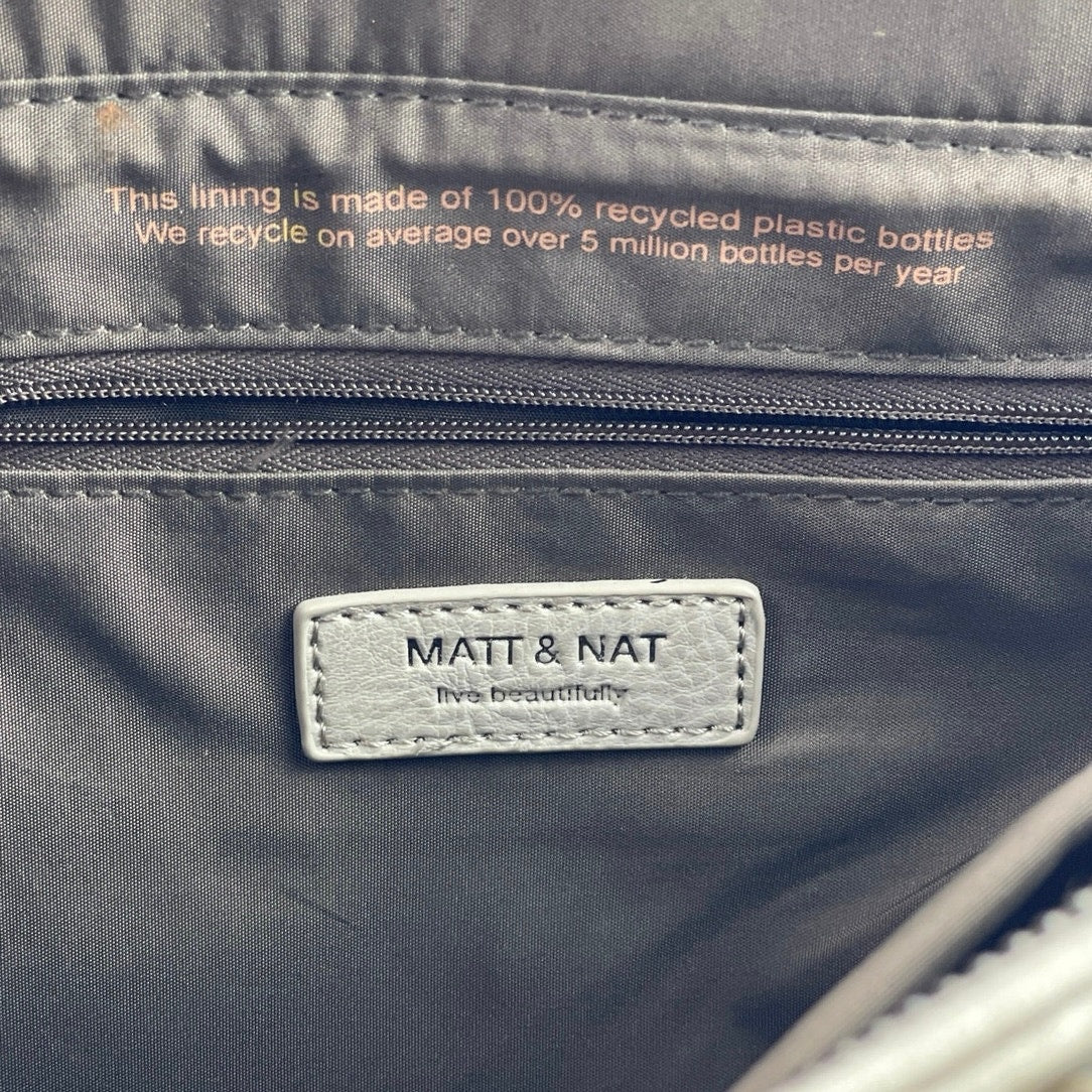 Matt & Nat Gray Pebbled Laptop Zip Crossbody Tote Shopper Messenger Handbag OS - Image 5