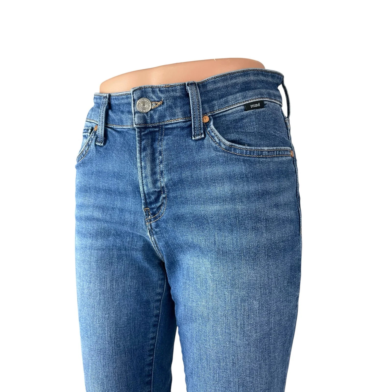 Mavi Molly Women's Blue Classic Mid Rise Flared Bootcut Denim Jeans Size 25x30 - Image 2