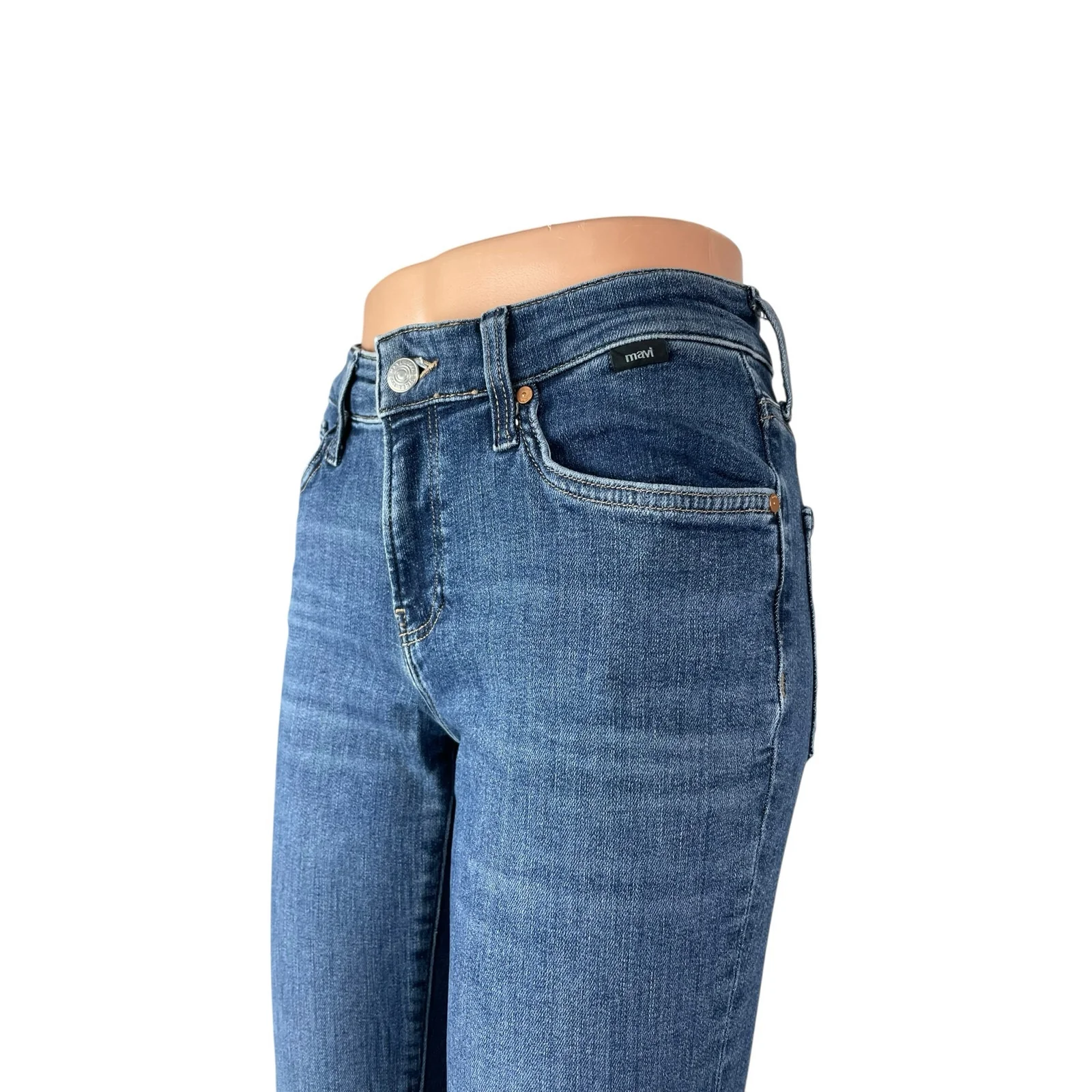 Mavi Molly Women's Blue Embroidered Mid Rise Flared Bootcut Denim Jeans Size 25 - Image 2