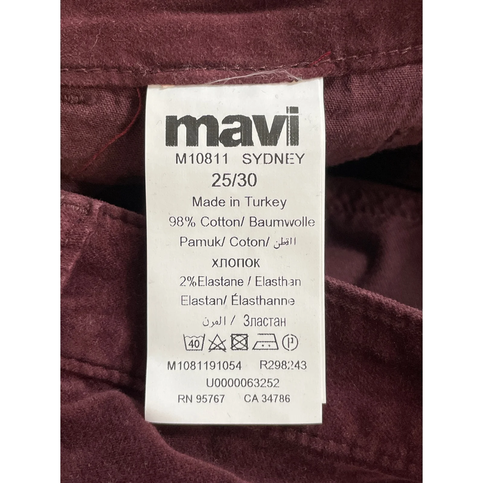 Mavi Sydney Womens Red Maroon Mid Rise Flared Bootcut Trousers Pants Size 25/30 - Image 8
