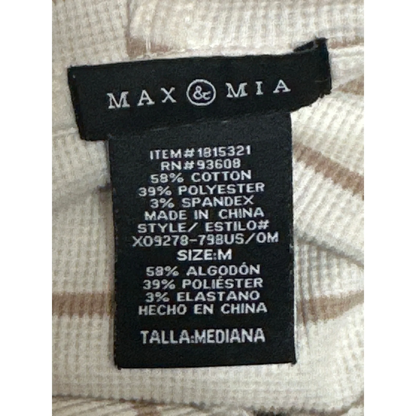 Max & Mia Men's Cream Striped Waffle Knit Long Sleeve Hooded Hoodie Sweatshirt M - Image 3