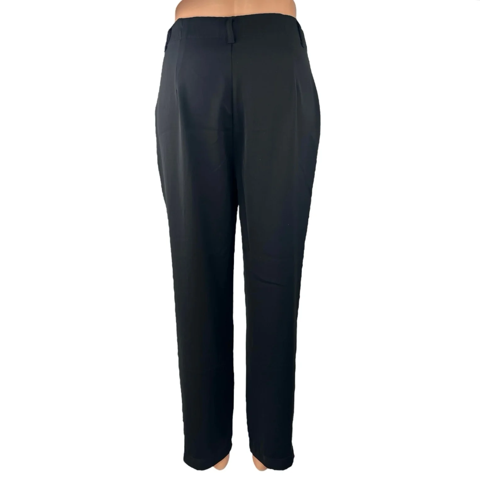 Max Studio Women's Black High Waisted Pleated Straight Trouser Dress Pants Sz XS - Image 3