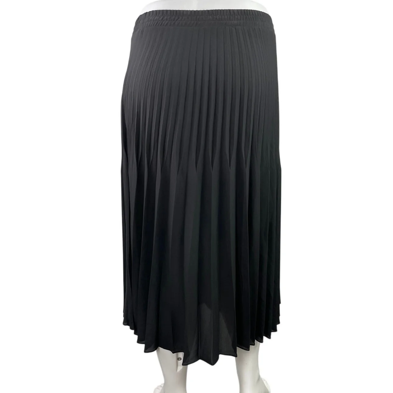 Max Studio Women's Black Pleated High Waisted Maxi Flared A-Line Skirt Size XL - Image 3