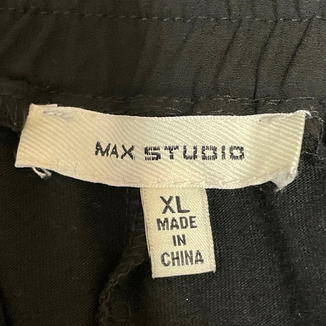 Max Studio Women's Black Pleated High Waisted Maxi Flared A-Line Skirt Size XL - Image 4