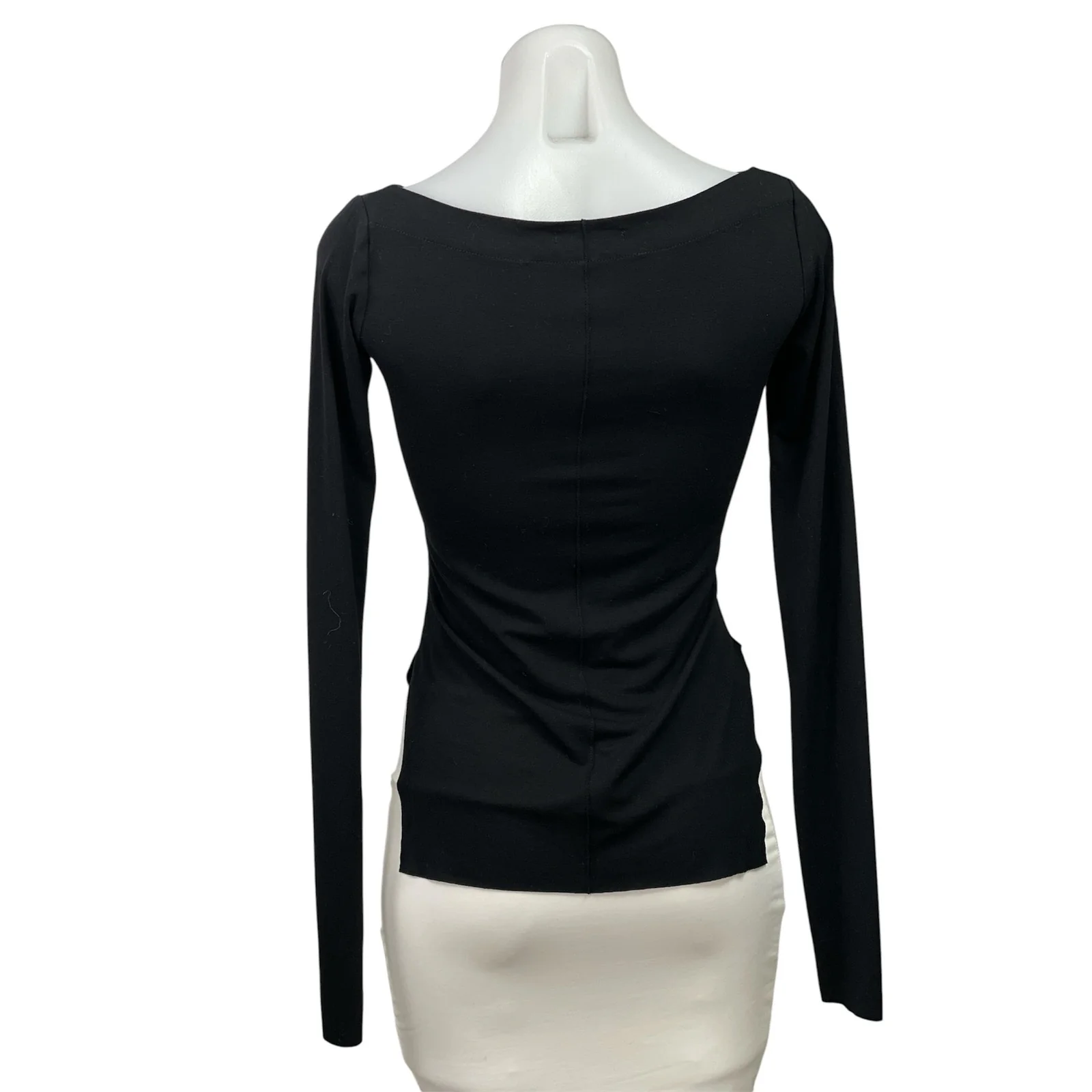 MDNT : 45 Avant-Garde Women's Black Long Sleeve Slit Tunic Blouse Top Size XS - Image 3