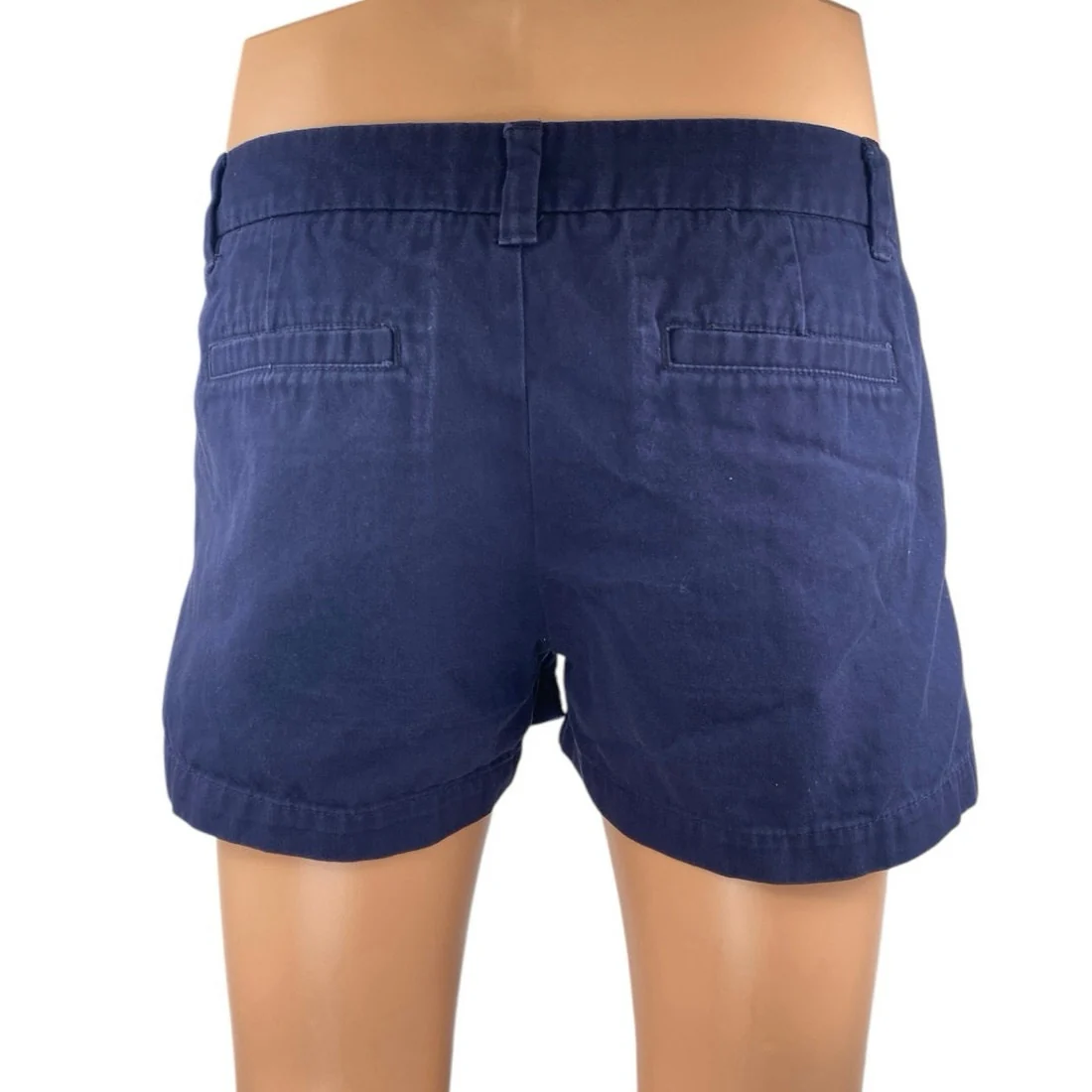 Merona Women's Blue Low Waist Straight Leg Khaki Chino Mini Casual Shorts Size 8 - Image 3
